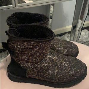 Glittered leopard print UGG boots